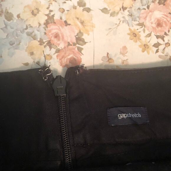 Gap Black, White, Brown Striped Pinstriped Straight Skirt - Picture 7 of 10